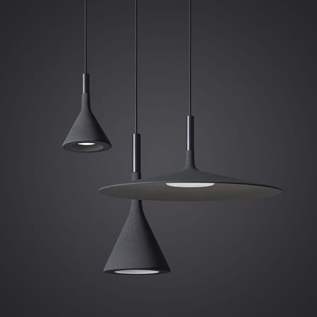 Suspension Aplomb Large / LED - Ciment - Ø 45 x H 20 cm - Foscarini