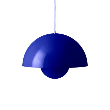 Suspension Flowerpot Big VP2 métal bleu cobalt / Ø 50 cm - Verner Panton, 1968 - &tradition