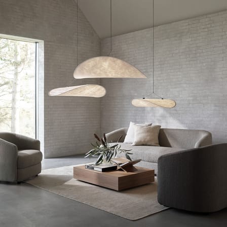Suspension Tense LED Small tissu blanc / Ø 70 cm - Tyvek - NEW WORKS
