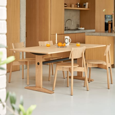 Table rectangulaire Post bois naturel / 160 x 95 cm - 6 places - TIPTOE
