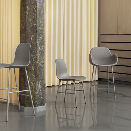Tabouret de bar Form plastique gris / H 75 cm - Normann Copenhagen