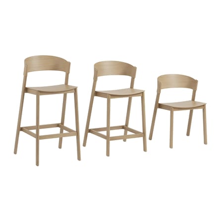 Tabouret de bar Cover bois multicolore H 65 cm - Bois/ Modèle d'expo - Muuto