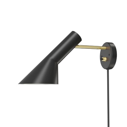 Applique avec prise AJ métal noir / Orientable - Arne Jacobsen, 1957 - Louis Poulsen