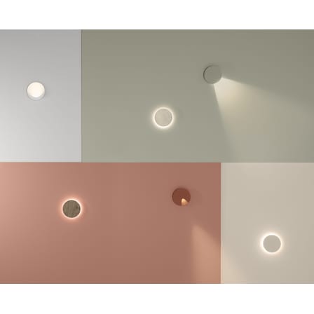 Applique Dots LED plastique rouge / Ø 17,5 cm - Lumière orientable - Vibia