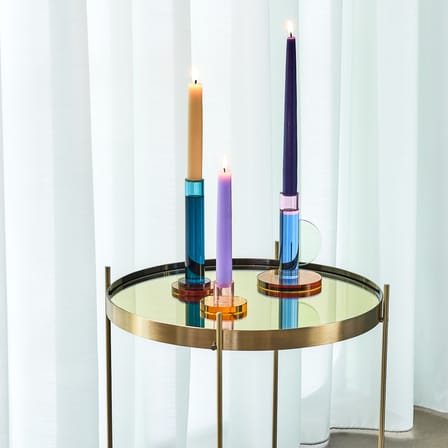 Bougeoir Astro verre bleu - HÜBSCH