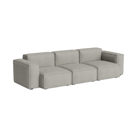 Canapé droit Mags Soft Low Armrest n°1 gris clair / 3 places - L 278.5 cm - Hay
