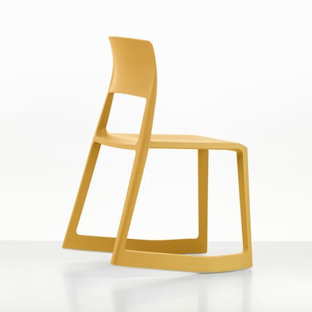 Chaise empilable Tip Ton RE jaune / Plastique recyclé - Inclinable & ergonomique - Vitra