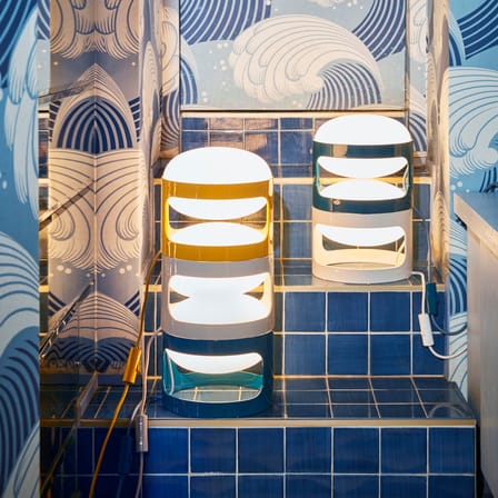 Lampe de table KD28 plastique bleu / Joe Colombo, 1967 - Recyclé - Kartell