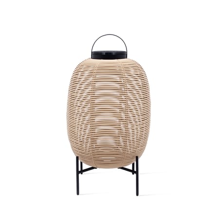 Lampe solaire d'extérieur Tika Large plastique beige / Lanterne LED - Base acier / H 69 cm / Seconde vie - Vincent Sheppard