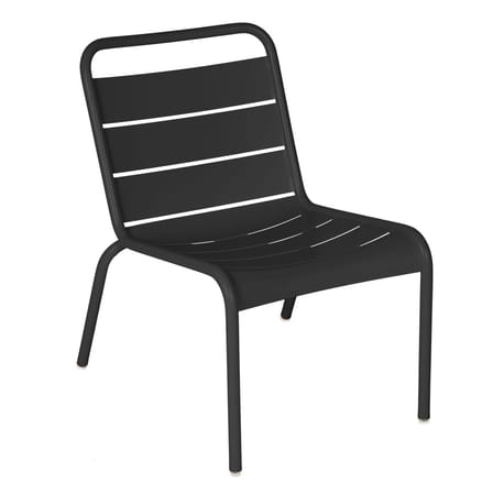Sedia lounge Luxembourg metallo nero / Seduta bassa - Fermob