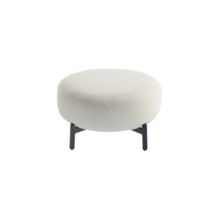 Pouf Lunam tissu blanc / Ø 63 cm - Tissu bouclé - Kartell