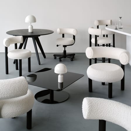 Sedia imbottita Fat Dining tessuto bianco / Tessuto Elle Sahco - Tom Dixon