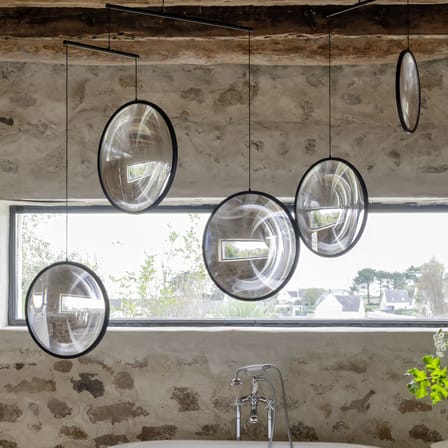 Suspension Focus X5 noir / LED - L 160 x H 131 cm - DCW éditions