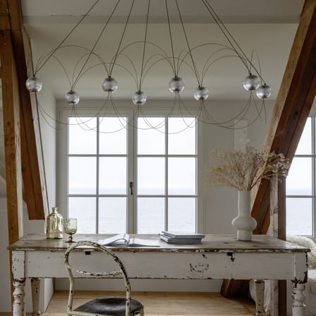 Suspension Munari 8 / LED - 156 x 45 x H 42 cm / Version pré-assemblée - DCW éditions
