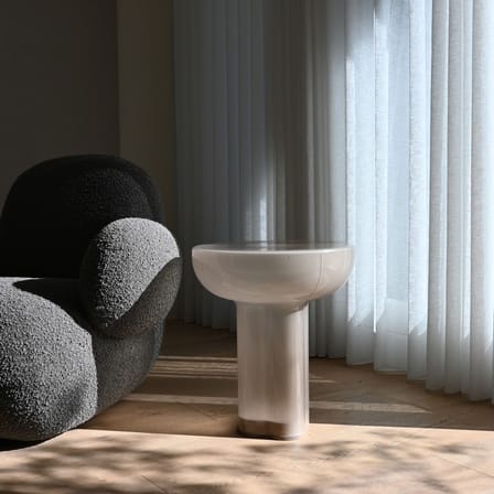 Table d'appoint Crown Tall verre gris / Ø 45 x H 50 cm - 101 COPENHAGEN