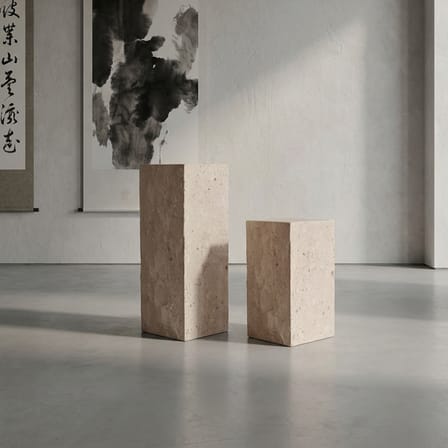 Table d'appoint Podium Medio / 30 x 30 x H 55 cm - Pierre naturelle - 101 COPENHAGEN