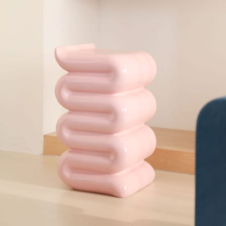 Table d'appoint Whip rose / 34 x 34 x H 62 cm - & klevering