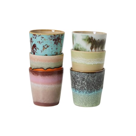 Set de 6 tasses à café 70s ceramics / 23 cl - HK LIVING