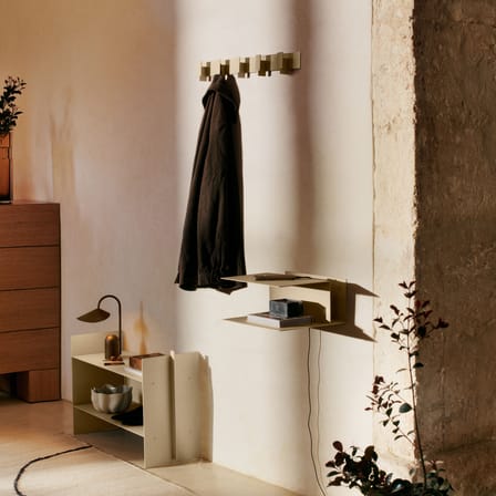 Wandgarderobe Lager metall beige / L 71 cm - 5 Wandhaken - Ferm Living