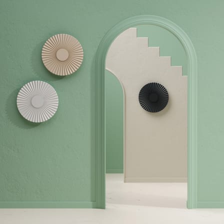 Applique Carmen LED tissu blanc /Ø 50 cm - Hartô