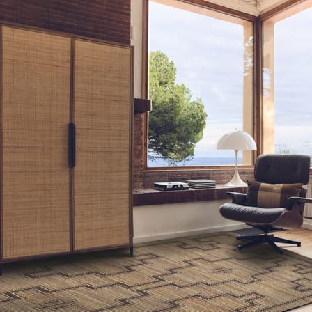 Armoire Pioneer Rattan bois naturel / L 100 x P 37,5 x H 180 cm - Portes rotin - HK LIVING