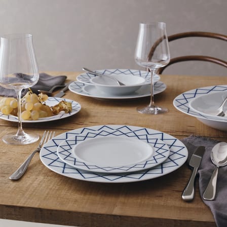 Set 4 assiettes creuses La Bella Tavola -  céramique blanc / Ettore Sottsass - Alessi