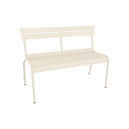 Banc avec dossier Luxembourg métal beige / 3 places - L 118 cm - Fermob
