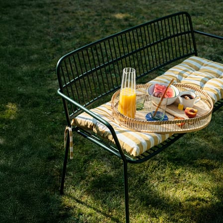 Banc avec dossier Eden métal vert / L 115 cm - BROSTE COPENHAGEN