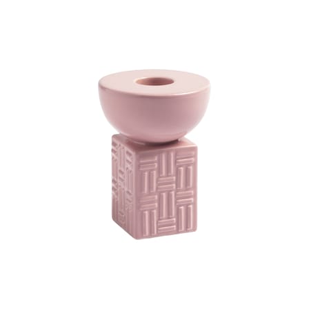 Bougeoir Stack céramique rose / Ø 7 x H 9 cm - & klevering