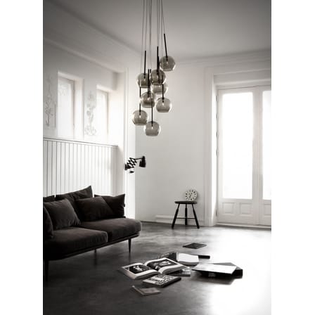 Canapé droit FLY tissu gris bois naturel / 2 places - L 162 cm - &tradition