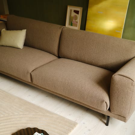 Canapé droit Rest tissu beige / 3 places - L 222 cm - Muuto