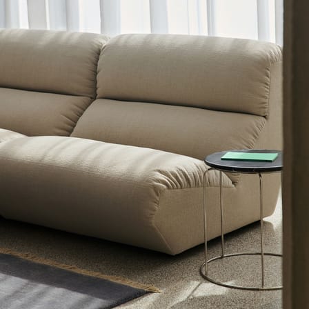 Canapé 2 places Hi Lo - Configuration A tissu beige / L 220 cm - Modulable - &tradition