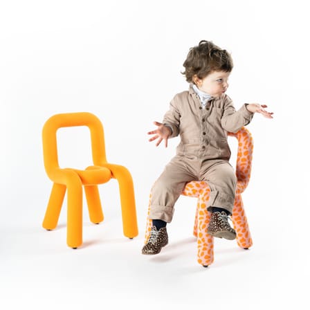Chaise enfant Mini Bold tissu rose / Rembourrée - Moustache