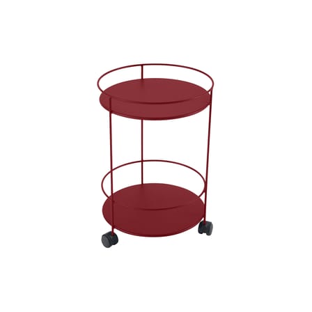 Chariot Guinguette métal rouge /Ø 40 x H 62 cm - Plateau plein - Fermob