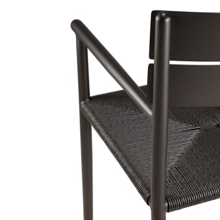 Fauteuil de repas Elin métal marron / Assise corde - Ethnicraft