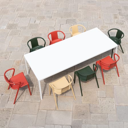 Fauteuil empilable Air-Armchair plastique beige / Jasper Morrison, 2006 - Magis