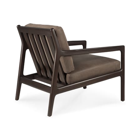 Fauteuil rembourré Jack Indoor cuir marron / Acajou & nubuck - Ethnicraft