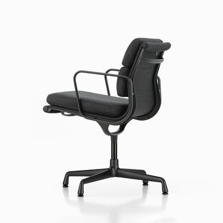 Fauteuil pivotant Soft Pad EA 208 tissu noir / Eames, 1969 - Vitra
