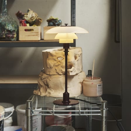 Lampada da tavolo PH 2/1 vetro rosso / Ristampa del 1927 - Louis Poulsen
