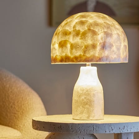 Lampe de table Adria / Coquille de capiz - H 43 cm - Bloomingville