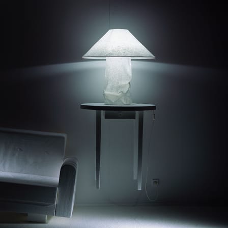 Lampe de table Lampampe papier blanc / Ingo Maurer, 1980 - Ø 75 x H 76 cm - Ingo Maurer