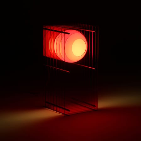 Lampe de table Lop Small Rectangle plastique rouge / Lauréat Archiproducts Design Award - BANG