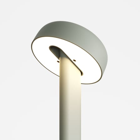 Lampe de table NOD LED métal vert gris / H 25 cm / Seconde vie - TIPTOE