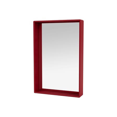 Miroir mural Colour Frame - Shelfie bois rouge / 46,8 x 69,6 x P 9,9 cm - MONTANA