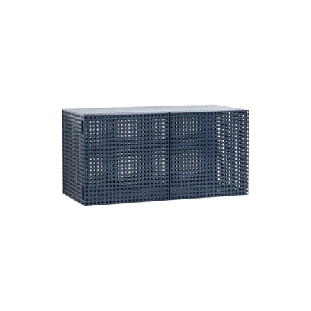 Portaoggetti da parete Perforated Cabinet Small metallo blu / L 89 x P 40 x H 45 cm - Hay