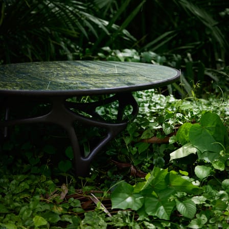Runder Tisch Cena INDOOR marmor grün / Ø 150 cm (8 Personen) - Tablett aus Marmor mit Gravur - MORPHO