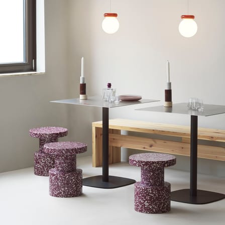 Bit Stool plastic material red / H 42 cm - Recycled - Normann Copenhagen