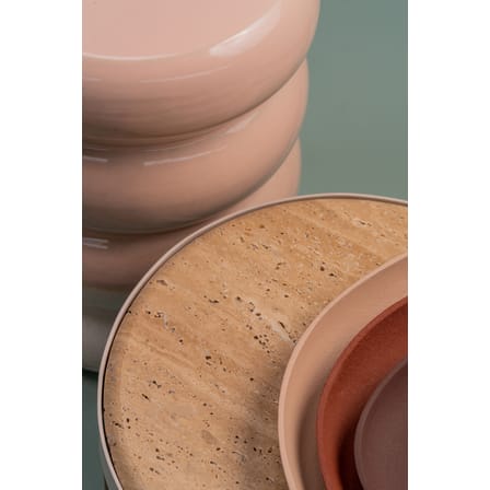 Table d'appoint Chubby céramique rose / Céramique - Ø34 x H44 cm - POLSPOTTEN