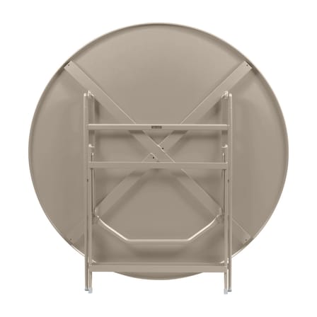 Table pliante Caractère métal beige / Ø 128 cm / 7 personnes - Fermob