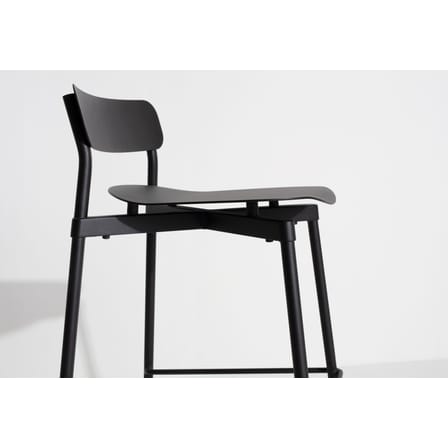 Tabouret haut empilable Fromme métal noir / H 75 cm - Aluminium - Petite Friture